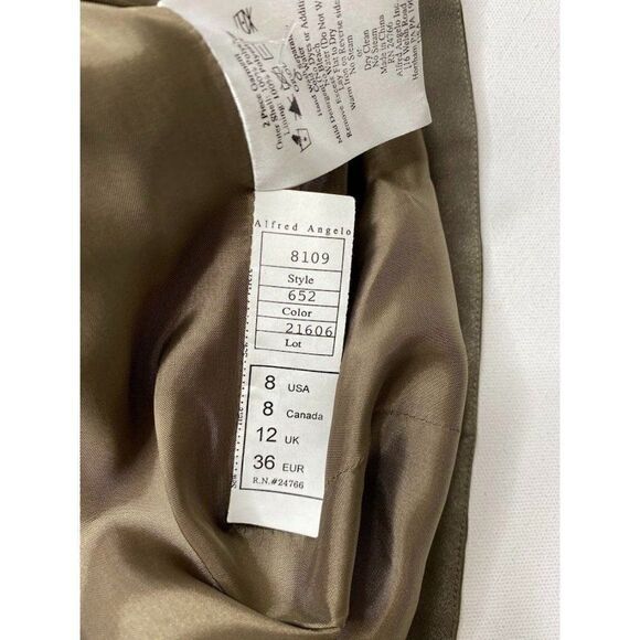 ALFRED ANGELO 2Pc Green Brown Beaded Jacket & Dress Sz 8 Formal MOB NEW - Picture 7 of 12